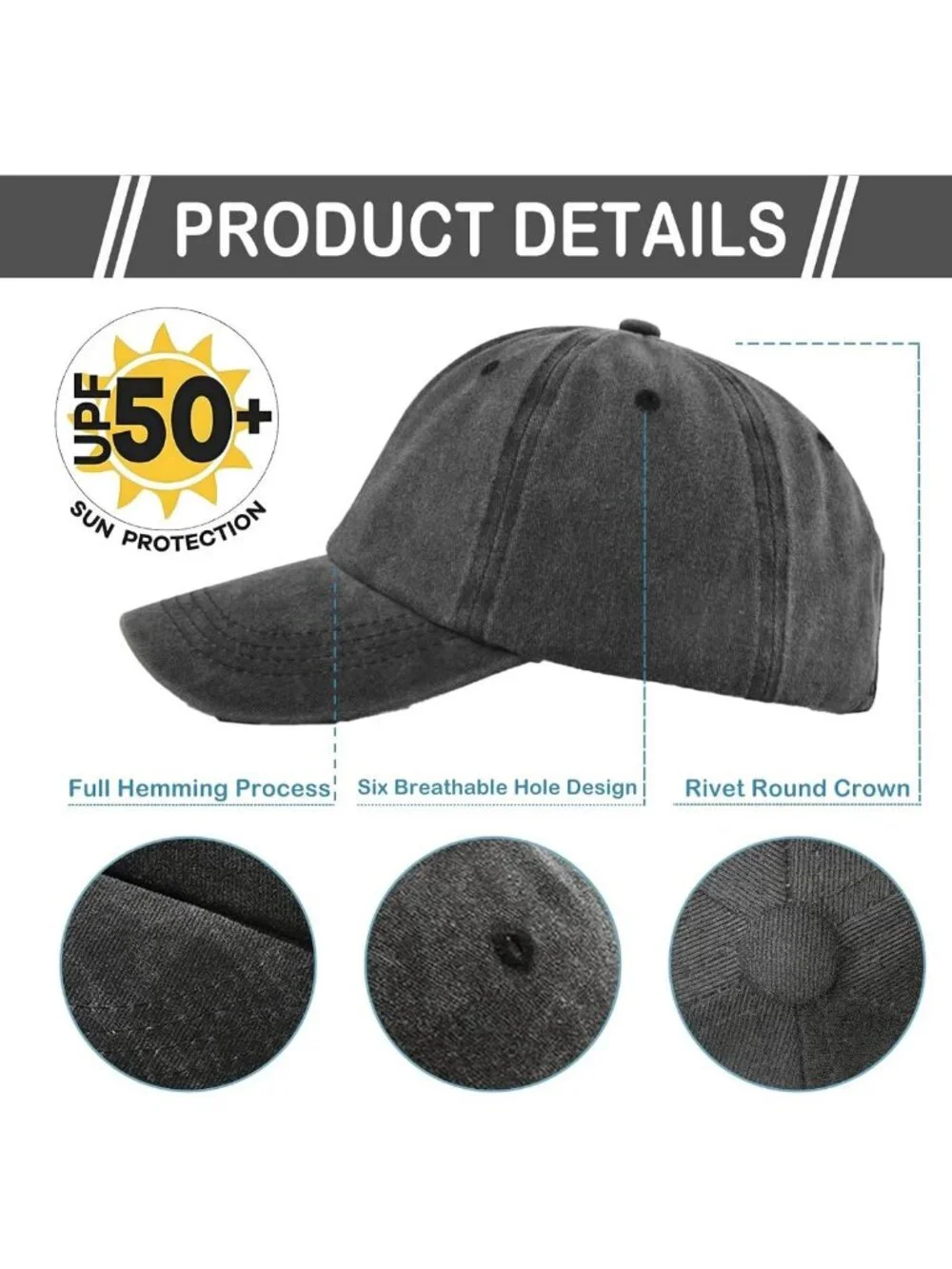 8 Pack Distressed Vintage Baseball Caps | Cotton Trucker Hats for Men & Women